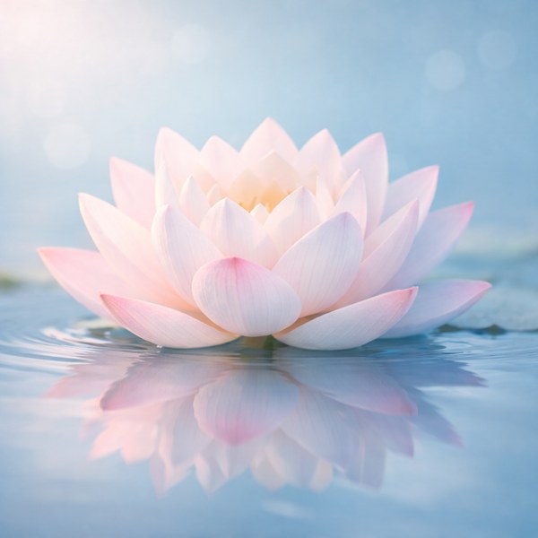 A lotus resting on still water